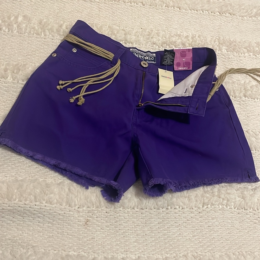 Y2K limited too short, fringe beaded belt purple 100% cotton girls size 14 slim - Picture 4 of 12